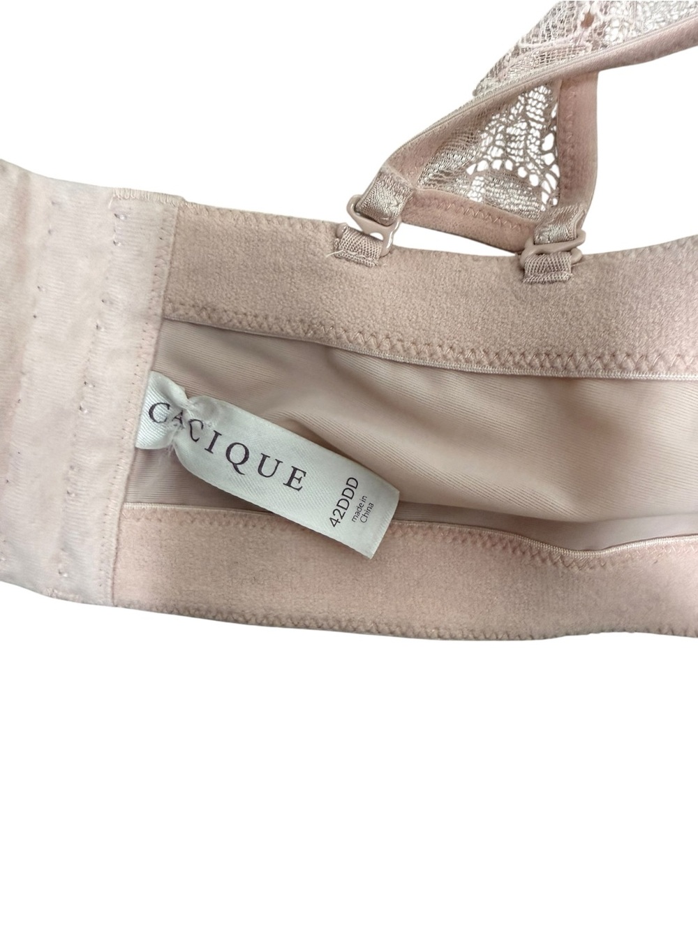 Cacique Lace-Overlay Balconette Bra - Blush size 42DDD - Picture 2 of 8